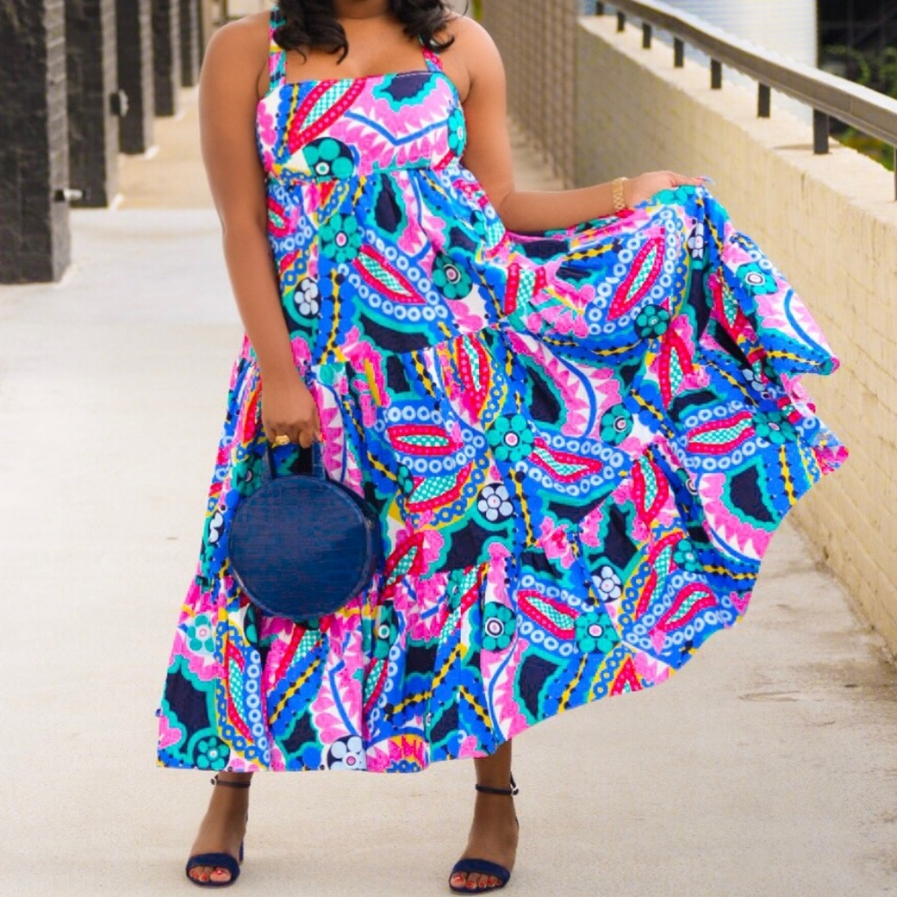 $40 J.Crew Maxi Dress Ratti Kaleidoscope Floral With Pockets Spring Summer NWT - Picture 3 of 11